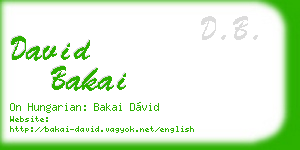 david bakai business card